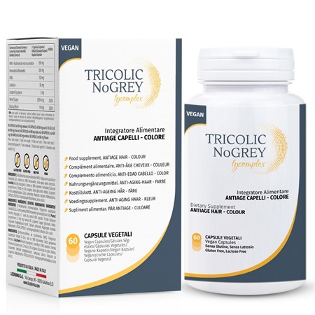 Tricolic NoGrey Lycomplex Integratore Alimentare Antiageing per il Supporto della Naturale Colorazione dei Capelli
