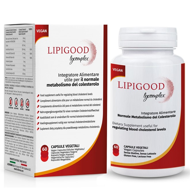 Lipigood Lycomplex Integratore per il Normale Metabolismo del Colesterolo 60 Capsule
