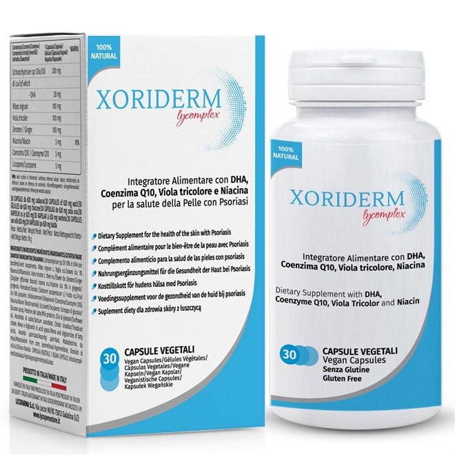 Xoriderm Lycomplex Integratore Alimentare Utile in Caso di Pelle Soggetta ad Irritatazioni, Desquamazione ed Arrossamenti