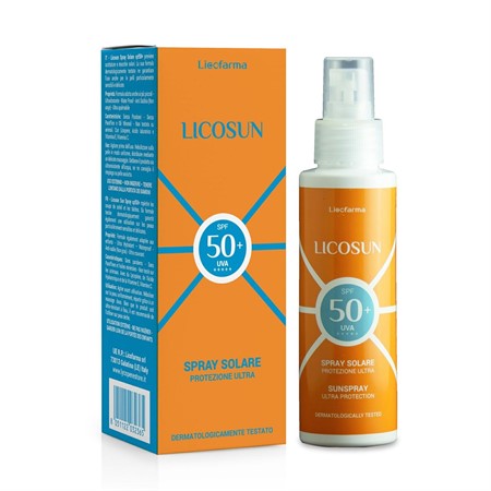 Licosun Latte Solare Spray SPF 50+ Protezione Molta Alta UVA e UVB